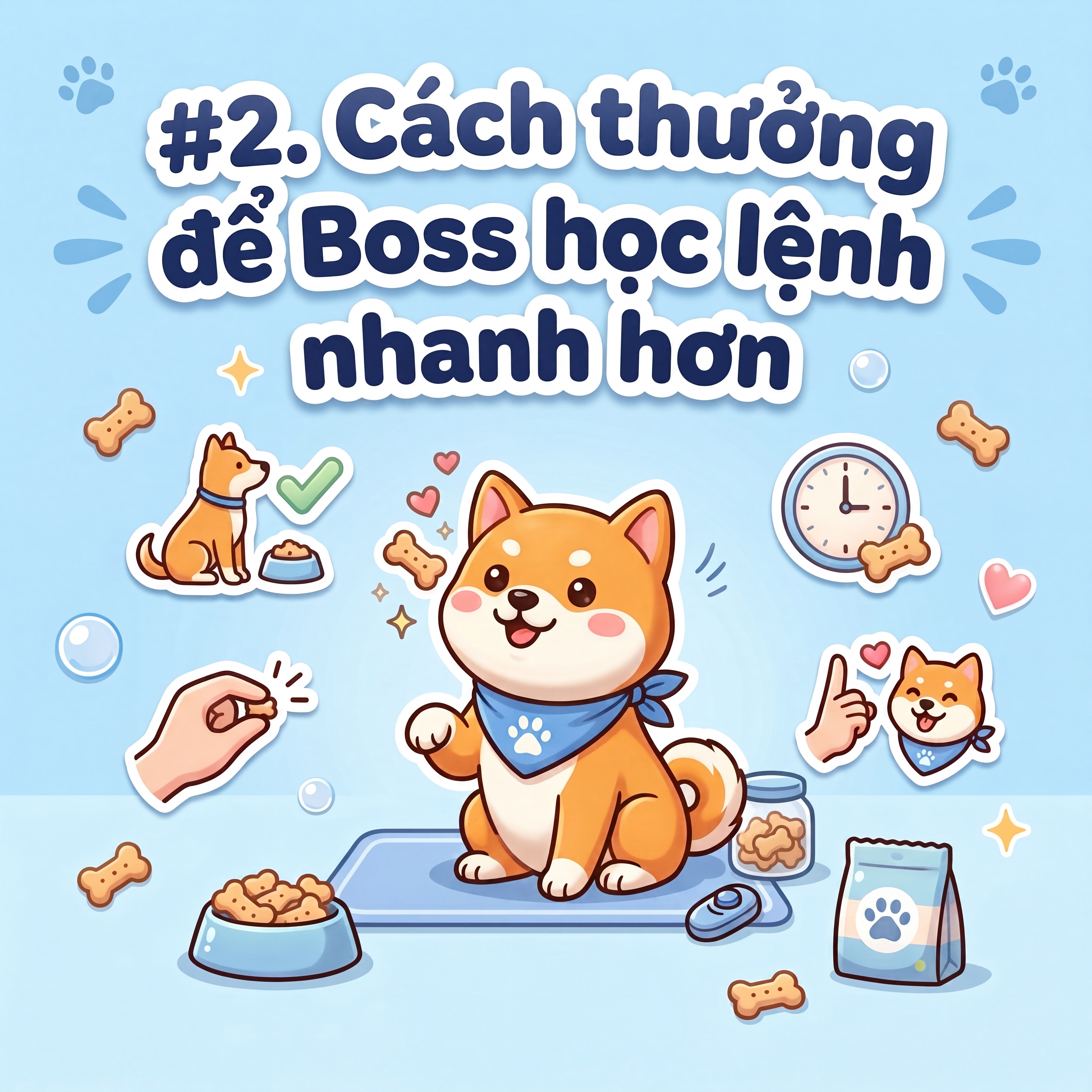 Cách thưởng để Boss học lệnh nhanh hơn