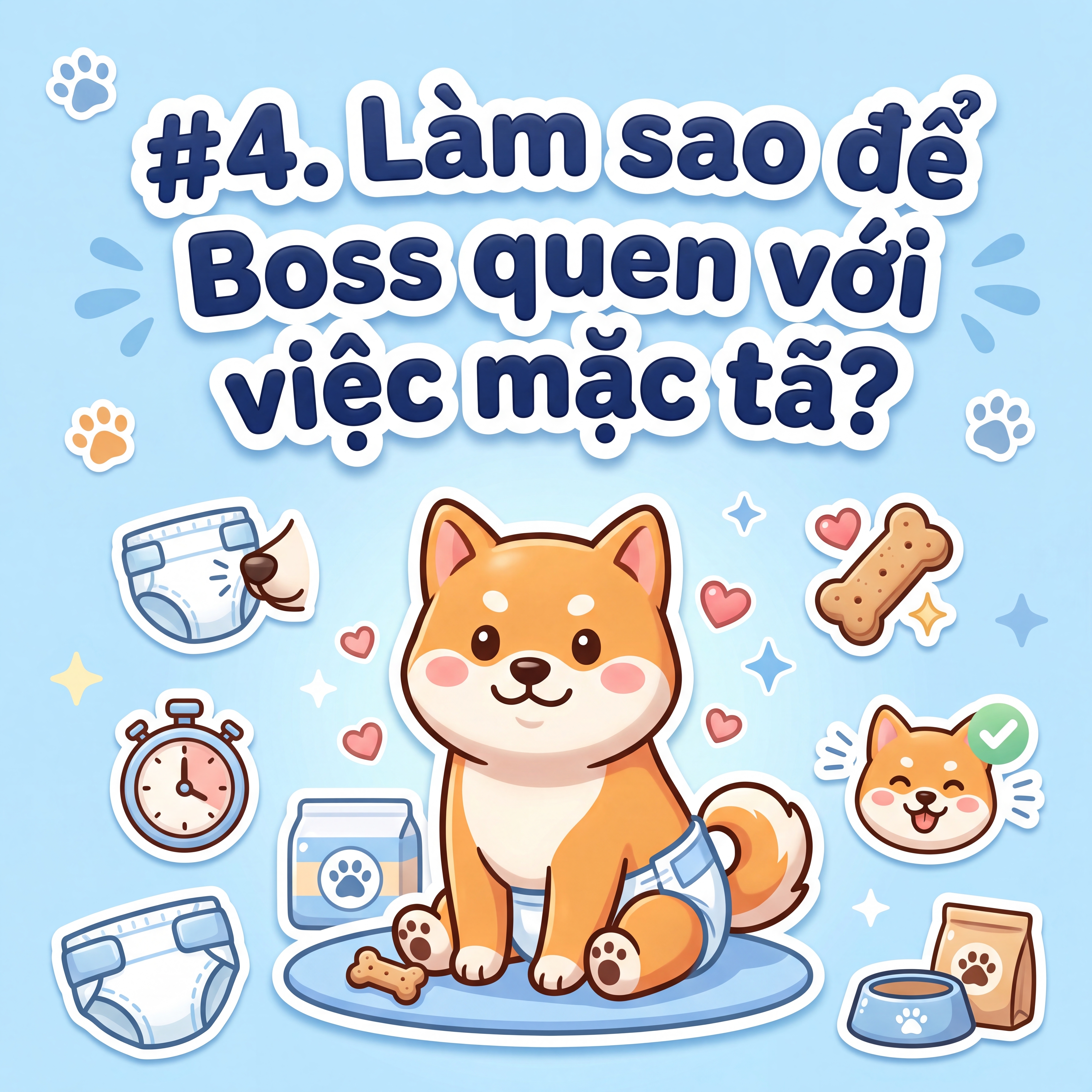 Làm sao để Boss quen với việc mặc tã?